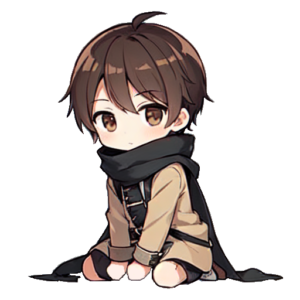 マフラーを巻いた男の子