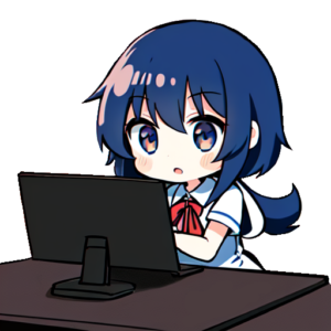 モニタを見る女の子