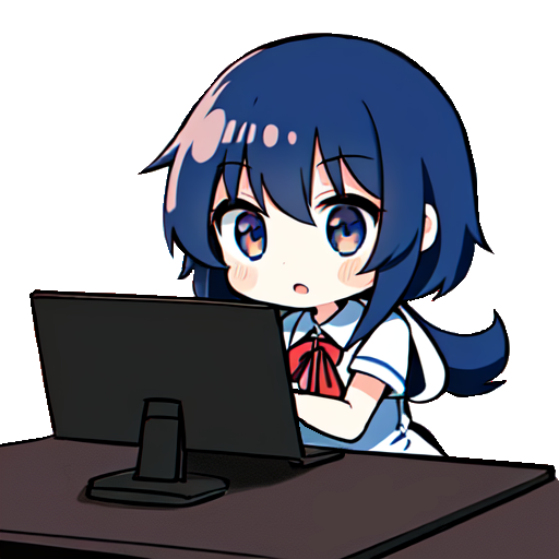 モニタを見る女の子